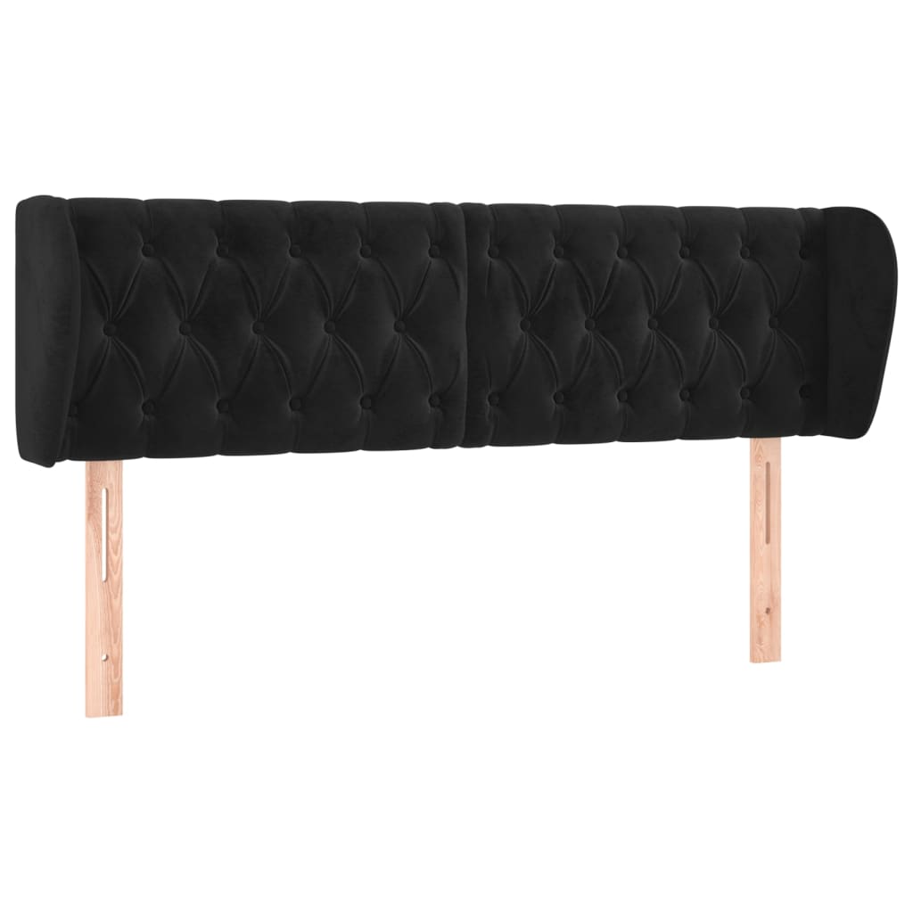 Vidaxl cabeceira de cama c/ abas veludo 147x23x78/88 cm preto