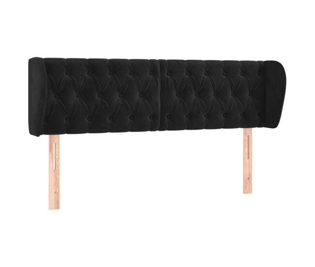 Vidaxl cabeceira de cama c/ abas veludo 147x23x78/88 cm preto