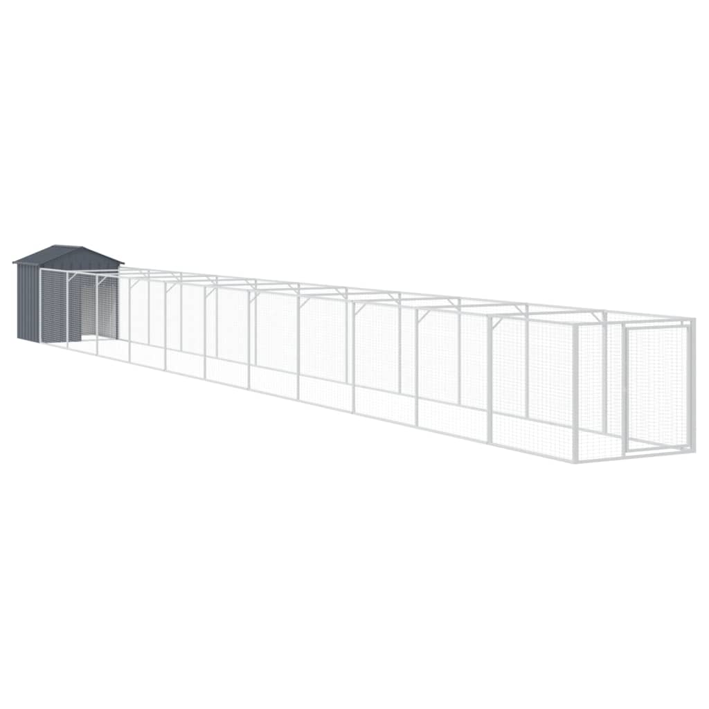 Vidaxl casota para cães com telhado aço galvanizado antracite