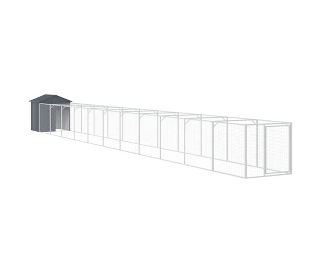 Vidaxl casota para cães com telhado aço galvanizado antracite