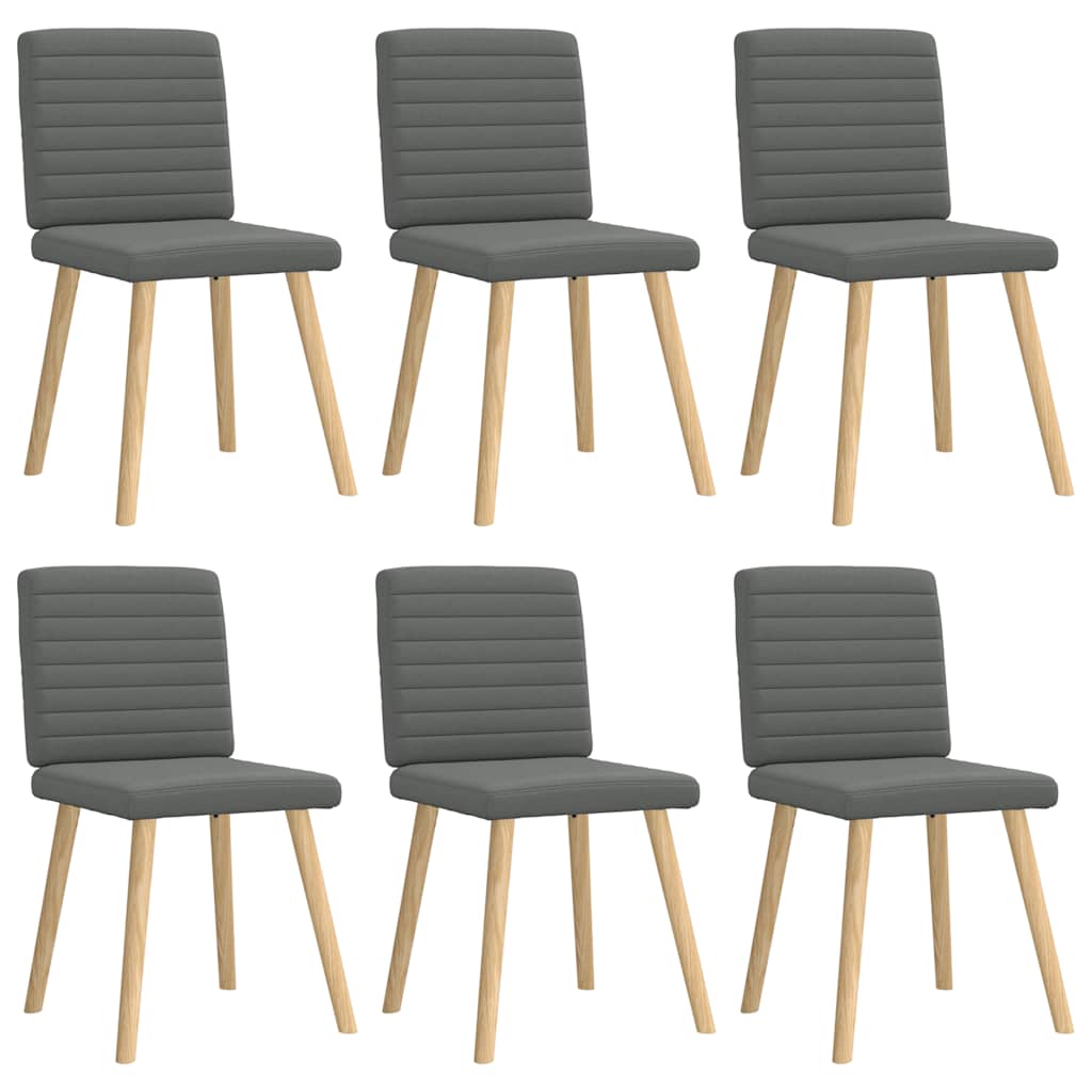 Vidaxl cadeiras de jantar 6 pcs tecido cinzento-escuro
