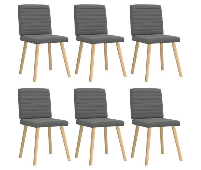 Vidaxl cadeiras de jantar 6 pcs tecido cinzento-escuro