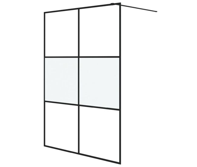 Vidaxl divisória de chuveiro 140x195 cm vidro semiopaco esg preto