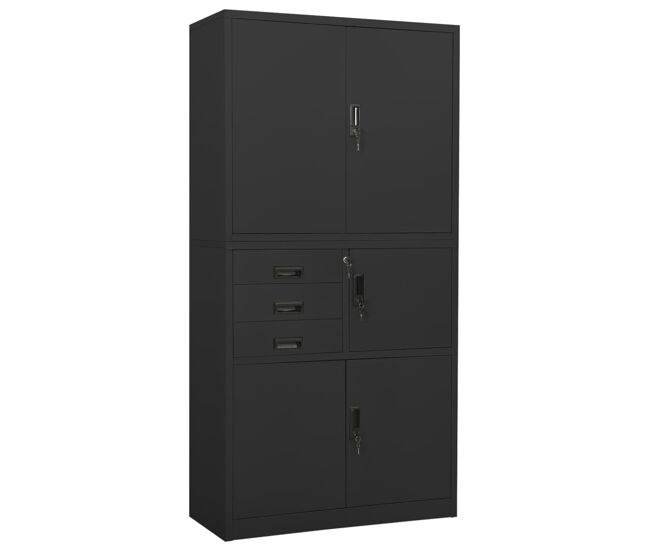 Vidaxl armário de escritório 90x40x180 cm aço antracite