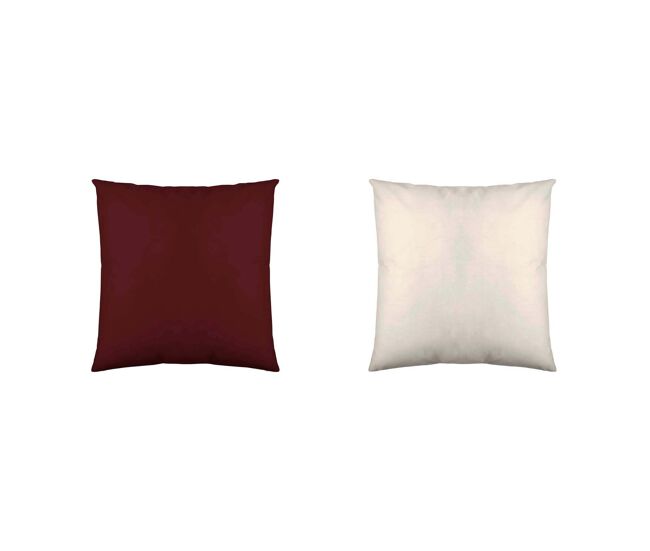 Capa almofada bicolor bordeaux 42/baunilha 60x60 cm