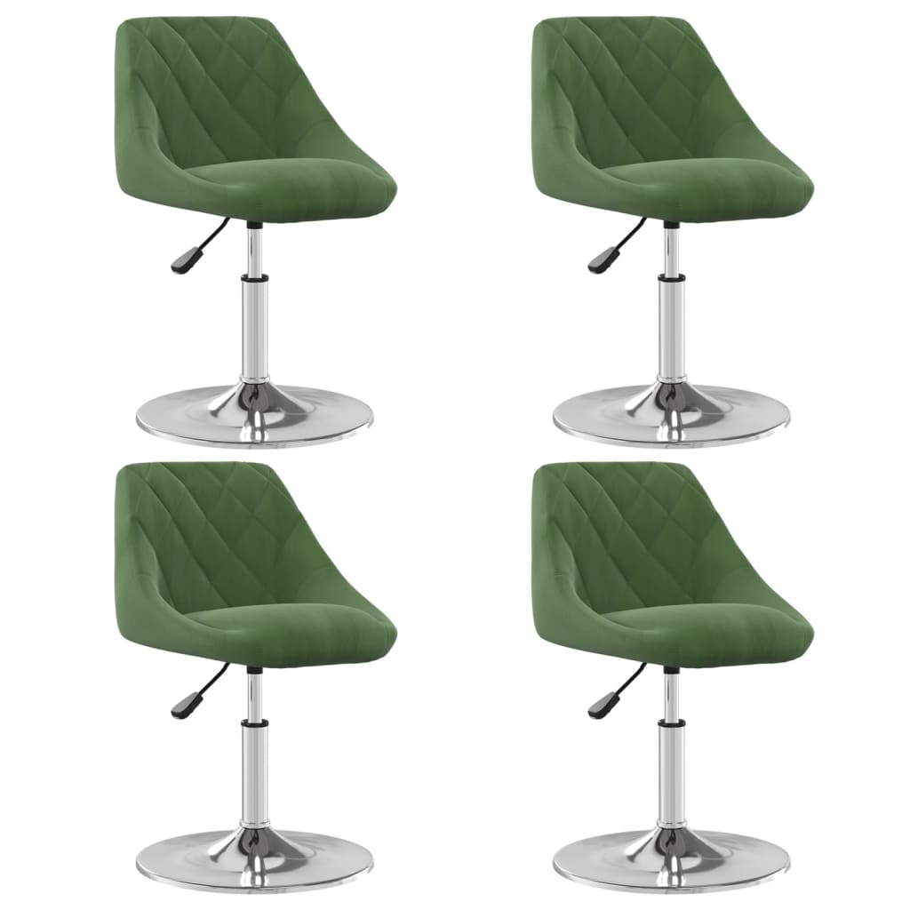 Vidaxl cadeiras de jantar giratórias 4 pcs veludo verde-escuro