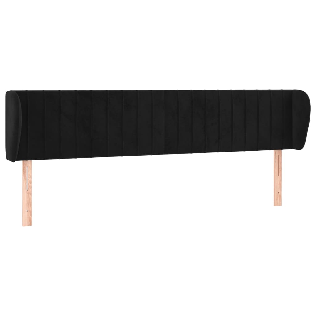 Vidaxl cabeceira de cama c/ abas veludo 183x23x78/88 cm preto