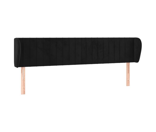 Vidaxl cabeceira de cama c/ abas veludo 183x23x78/88 cm preto