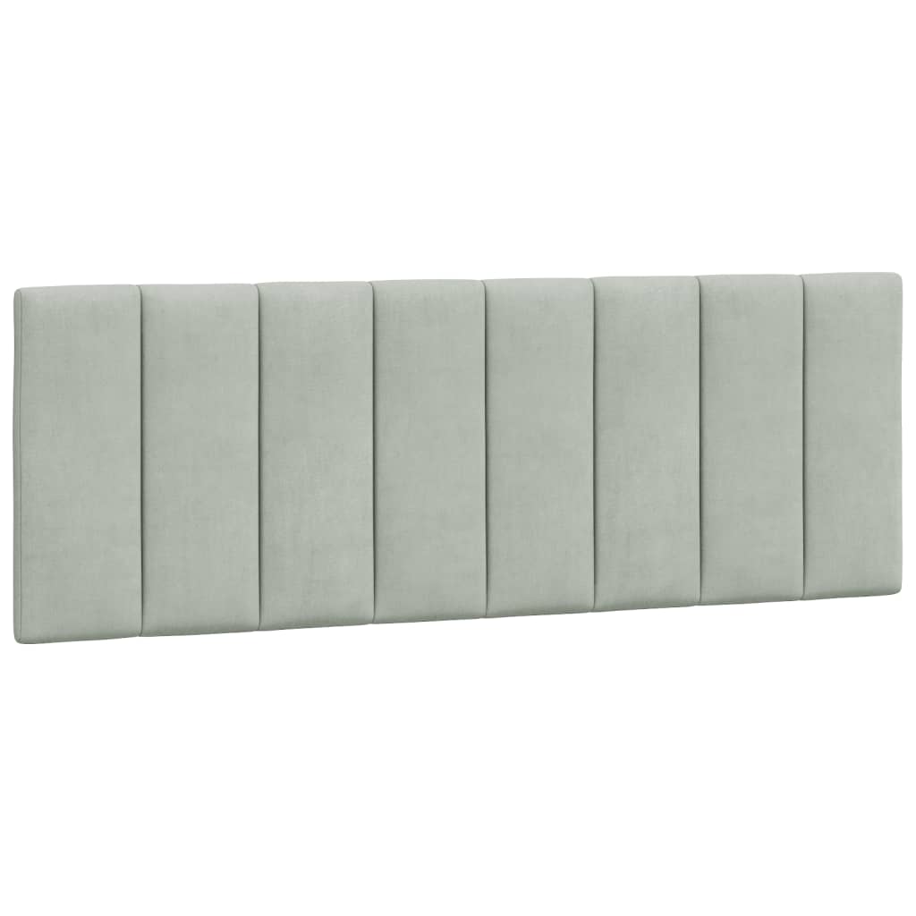 Vidaxl almofadão de cabeceira hanko 140 cm veludo cinzento-claro