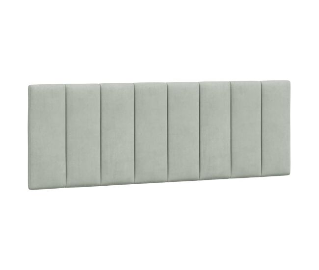 Vidaxl almofadão de cabeceira hanko 140 cm veludo cinzento-claro