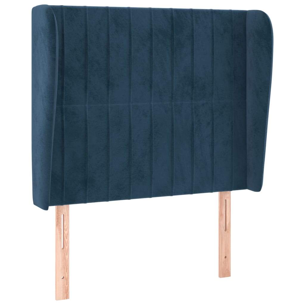 Vidaxl cabeceira cama c/ abas veludo 103x23x118/128 cm azul-escuro