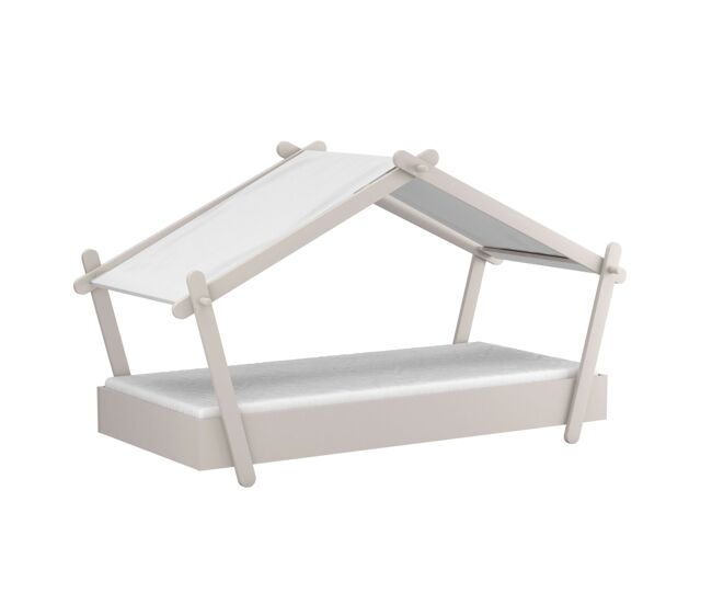 Cama casinha para quarto infantil com estrado de ripas 223x130x102 cm