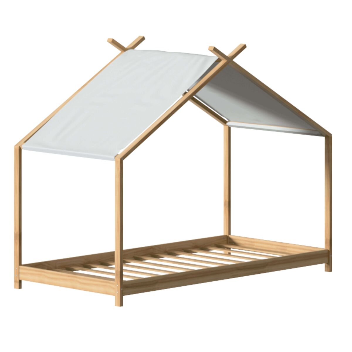 Cama de tenda infantil ilian white and oak 90x190 cm