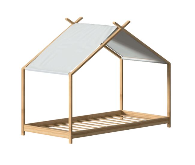 Cama de tenda infantil ilian white and oak 90x190 cm