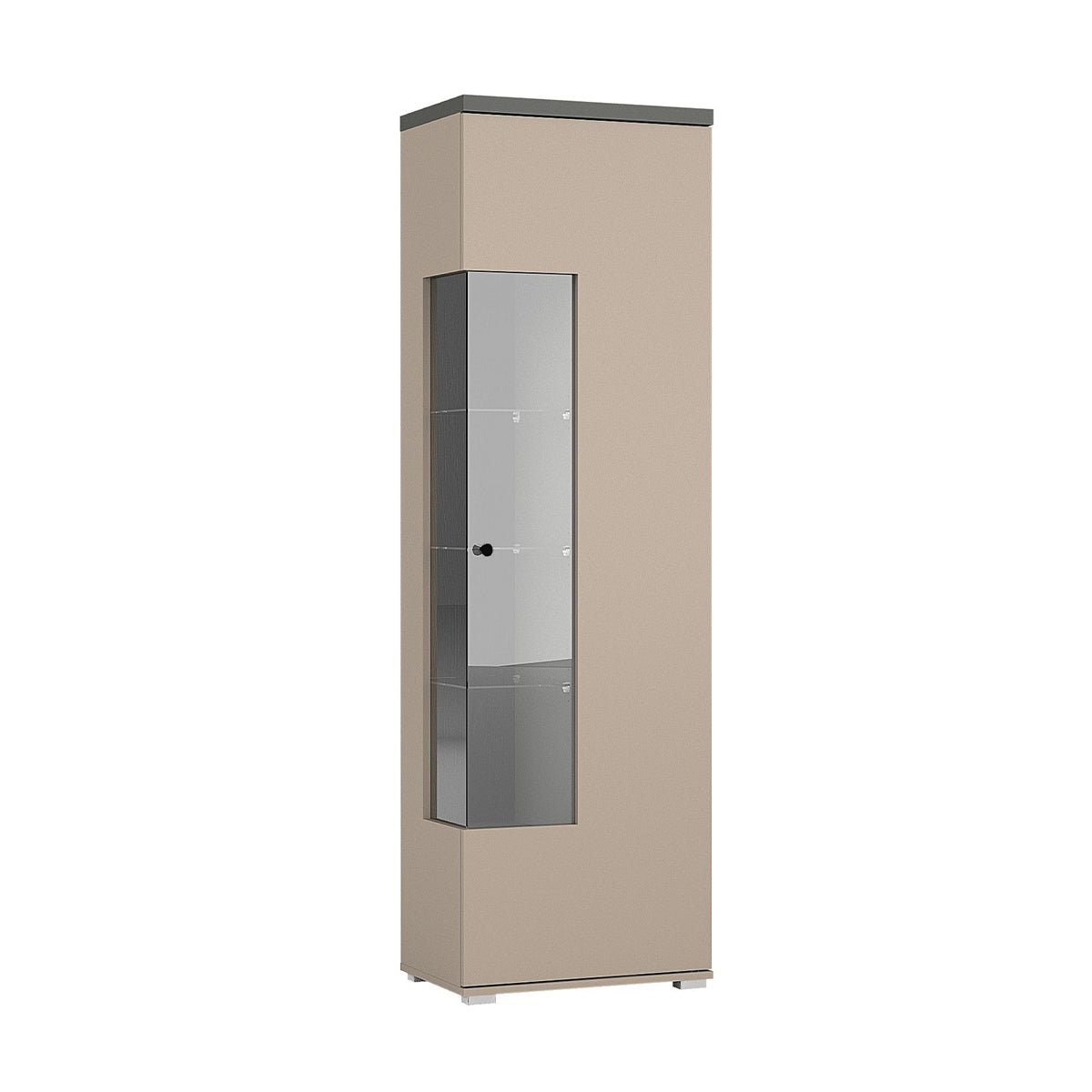 Armário expositor de 1 porta opio taupe e antracite