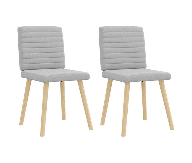Vidaxl cadeiras de jantar 2 pcs tecido cinza nuvem