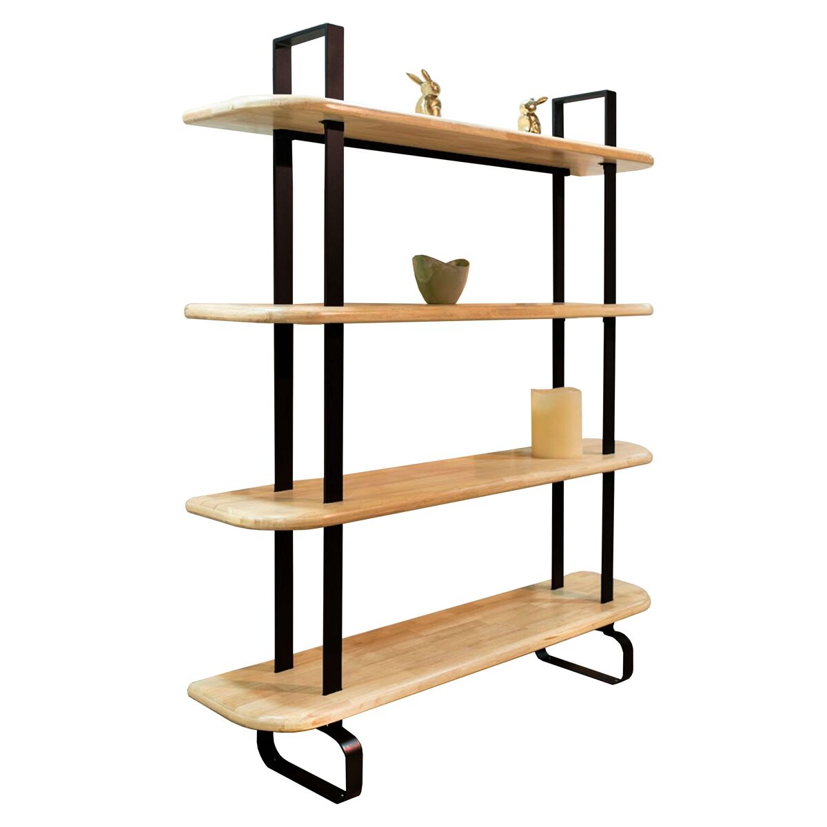 Estante de sala de estar moderna Napi com 4 prateleiras