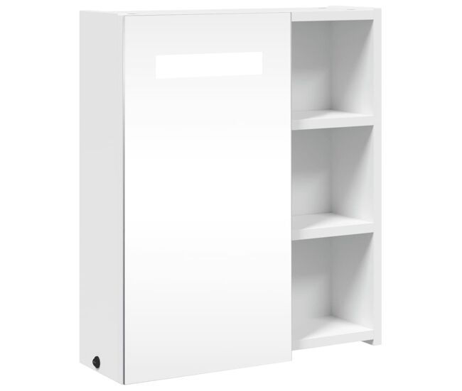 Vidaxl armário espelhado p/ casa de banho c/ leds 45x13x52 cm branco