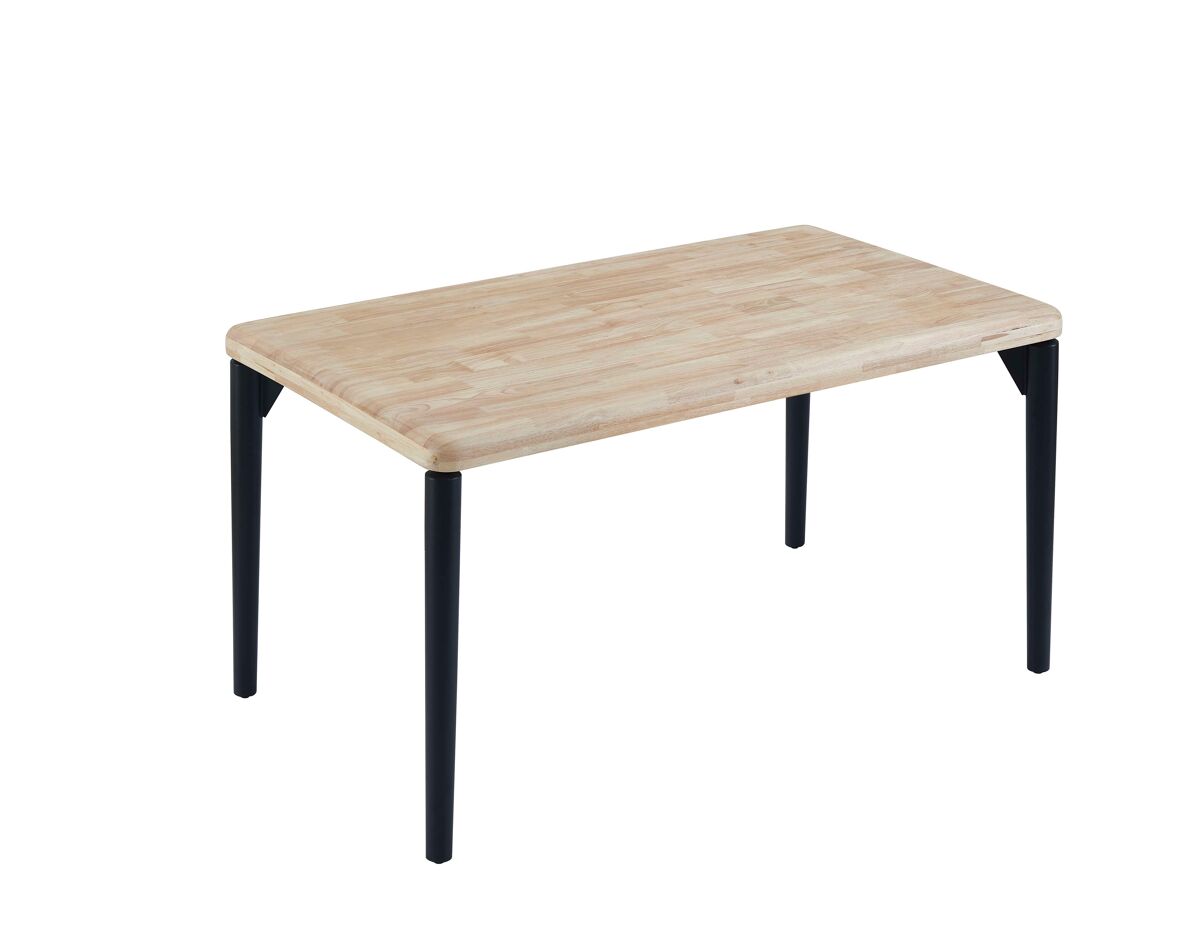 Mesa de jantar fixa napi, estilo industrial, para 6 pessoas, carvalho nórdico e preto, 140x80 cm