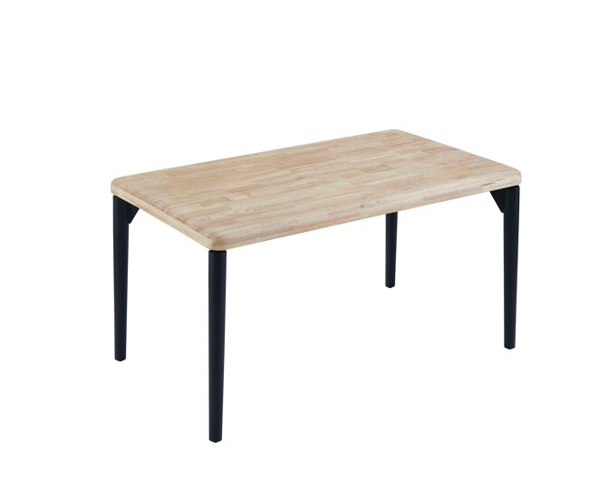 Mesa de jantar fixa napi, estilo industrial, para 6 pessoas, carvalho nórdico e preto, 140x80 cm