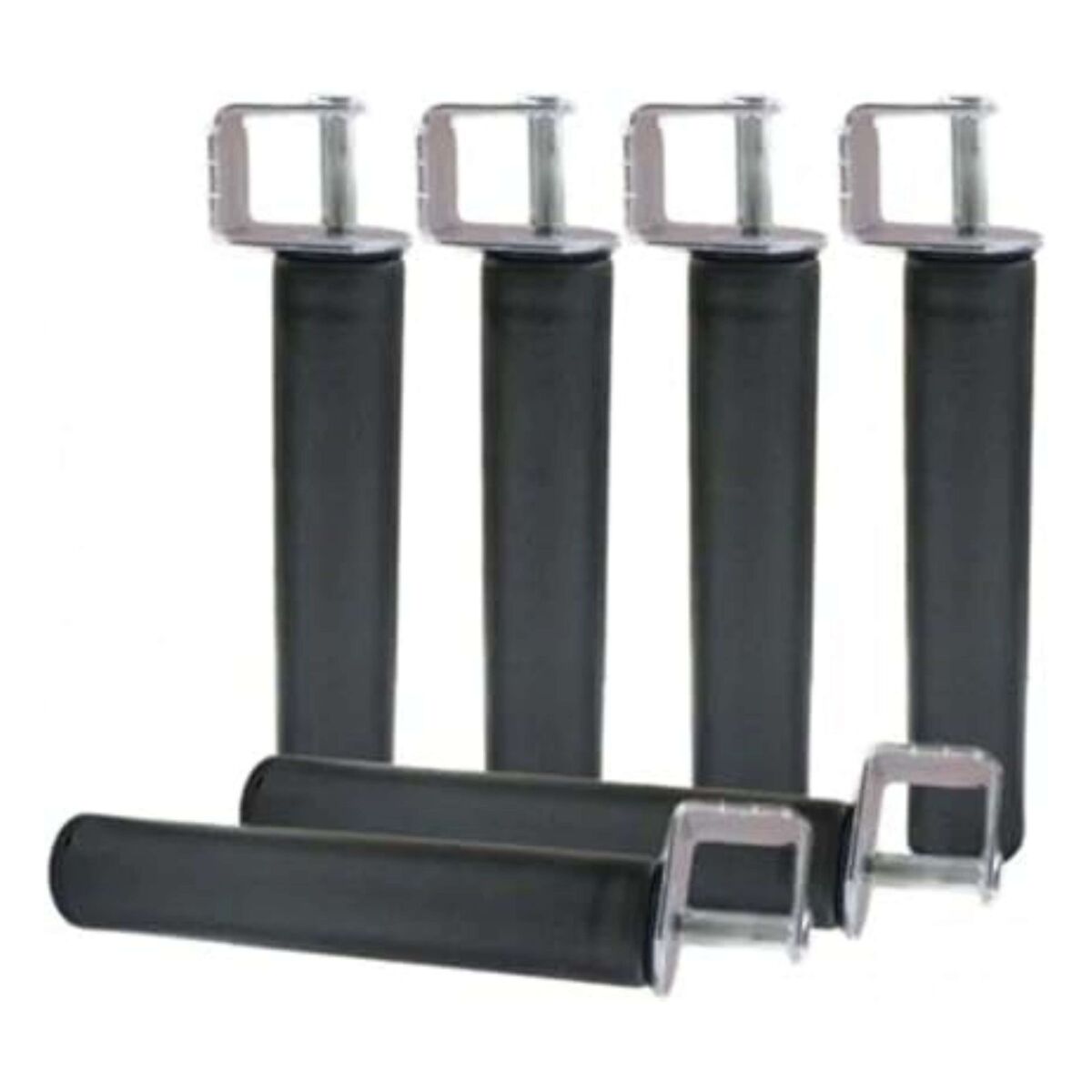 Pacote com 6 pernas de base de cama + 6 grampos cilíndricos de metal