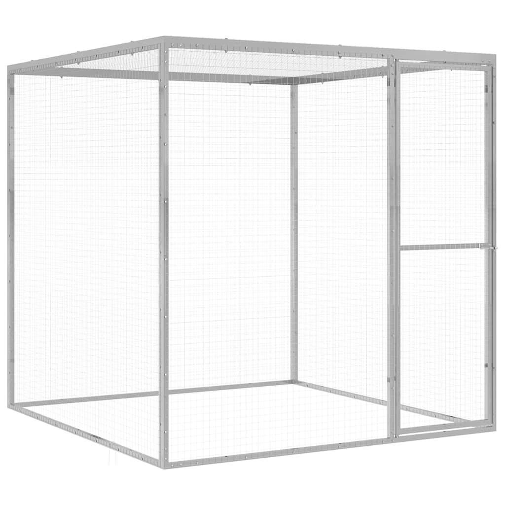 Vidaxl jaula para gatos 1,5x1,5x1,5 m aço galvanizado
