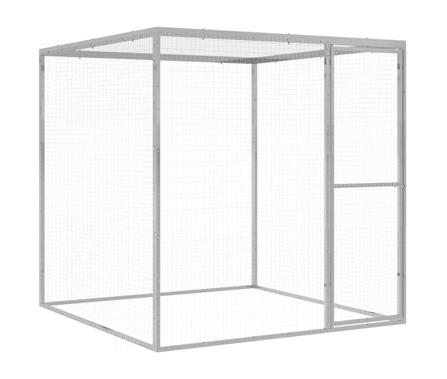 Vidaxl jaula para gatos 1,5x1,5x1,5 m aço galvanizado