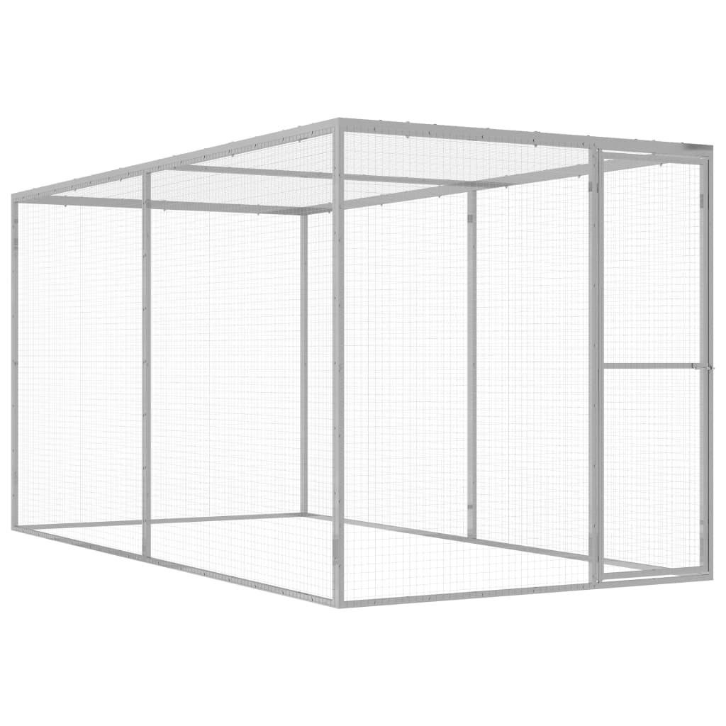 Vidaxl jaula para gatos 3x1,5x1,5 m aço galvanizado