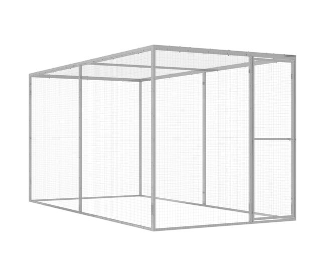 Vidaxl jaula para gatos 3x1,5x1,5 m aço galvanizado