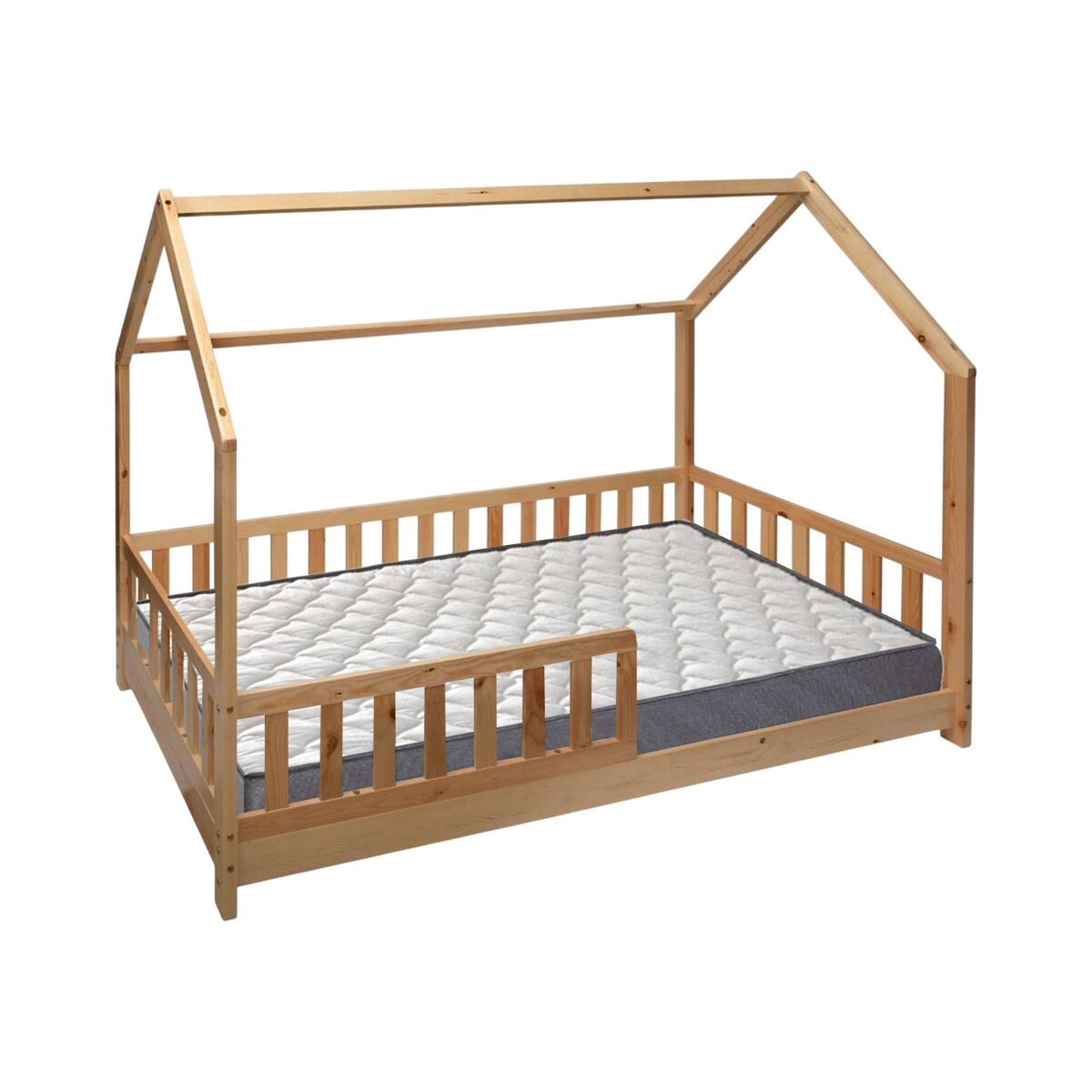 Conjunto de cama infantil cabine ''bosco'' 90x190cm + colchão serenia 90x190cm (altura 17cm), respirável, adaptável e térmico