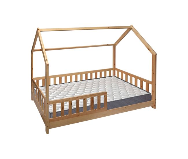 Conjunto de cama infantil cabine ''bosco'' 90x190cm + colchão serenia 90x190cm (altura 17cm), respirável, adaptável e térmico