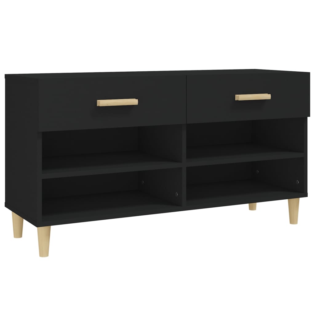 Vidaxl sapateira 102x35x55 cm derivados de madeira preto