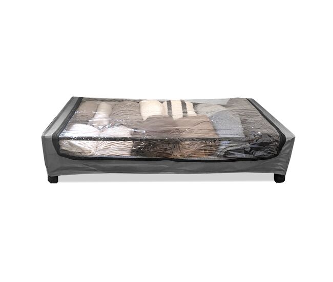 Organizador square para debaixo da cama – rodas e tampa transparente – dobrável para roupas e sapatos – nyana home