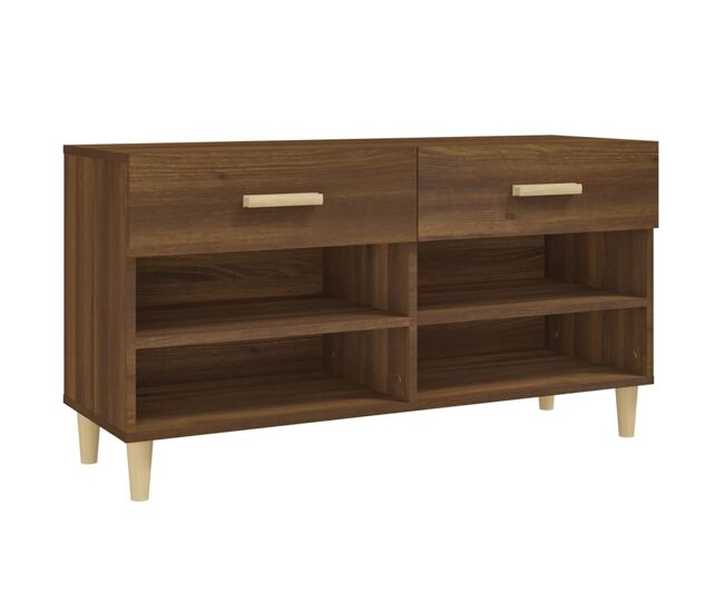 Vidaxl sapateira 102x35x55 cm derivados de madeira carvalho castanho