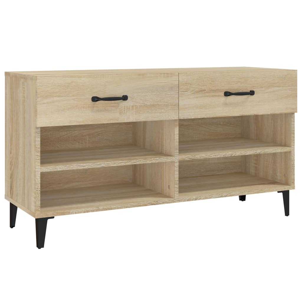 Vidaxl sapateira 102x35x55 cm derivados de madeira cor carvalho sonoma