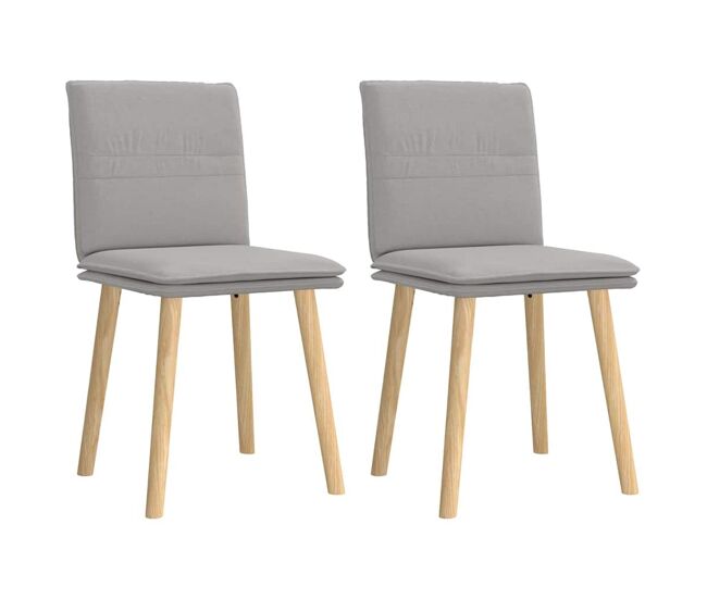 Vidaxl cadeiras de jantar 2 pcs tecido cinza nuvem