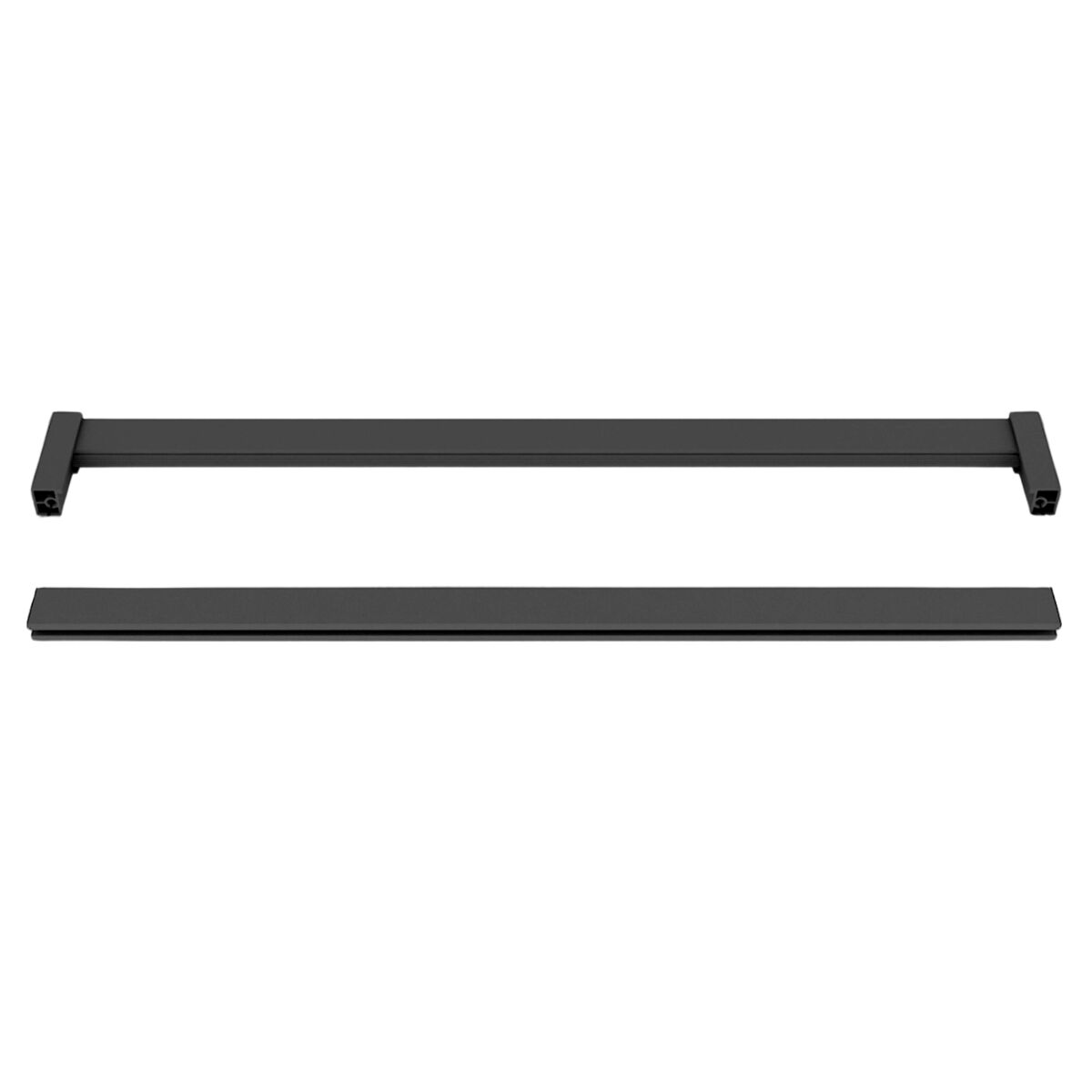 Varões de guarda-roupa de luxo em preto com 2 barras e 6 suportes de metal e plástico 75x30x15 cm
