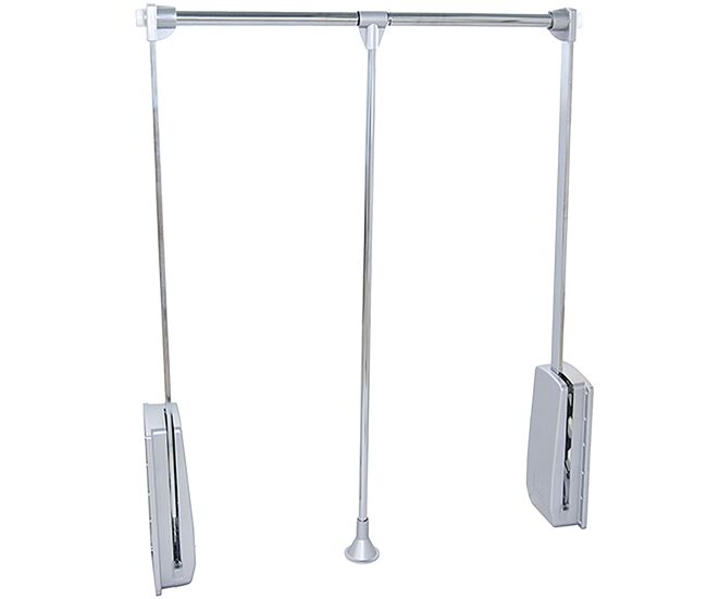 Cabide dobrável em cromo para guarda-roupa extensível 60 a 83 cm adaptável 83x85x60 cm aço e plástico