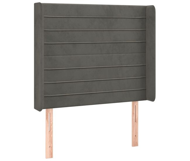 Vidaxl cabeceira cama c/ abas veludo 103x16x118/128 cm cinzento-escuro