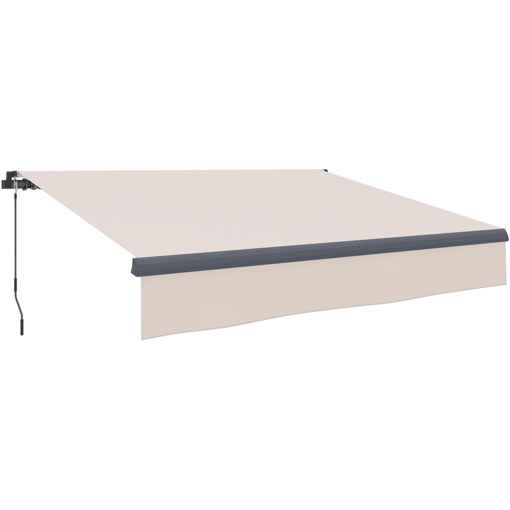 Toldo Manual Retrátil Alumínio, Metal e Poliéster Outsunny 295x200