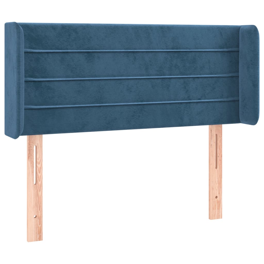 Vidaxl cabeceira de cama c/ abas veludo 83x16x78/88 cm azul-escuro