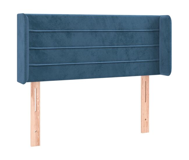 Vidaxl cabeceira de cama c/ abas veludo 83x16x78/88 cm azul-escuro