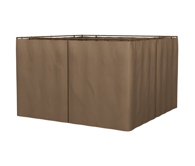 Outsunny 4 paredes laterais para tenda 302x205 cm laterais para tenda universal com ganchos e argola em c para tenda de jardim terraço marrom