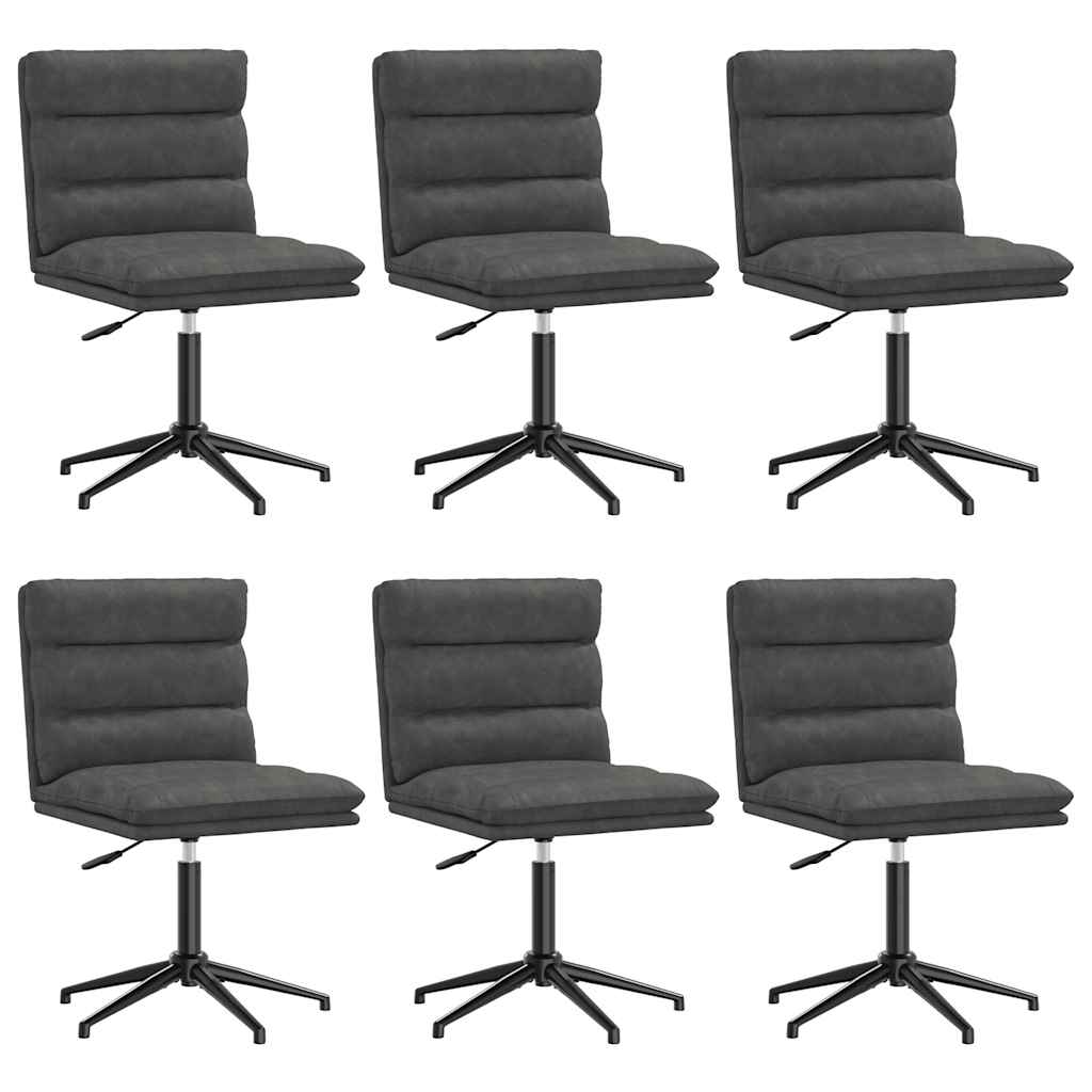 Vidaxl cadeiras de jantar 6 pcs couro artificial preto
