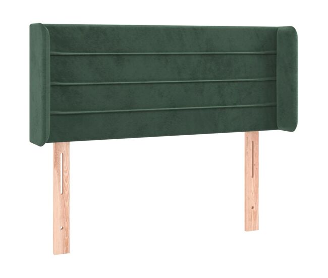 Vidaxl cabeceira de cama c/ abas veludo 93x16x78/88 cm verde-escuro