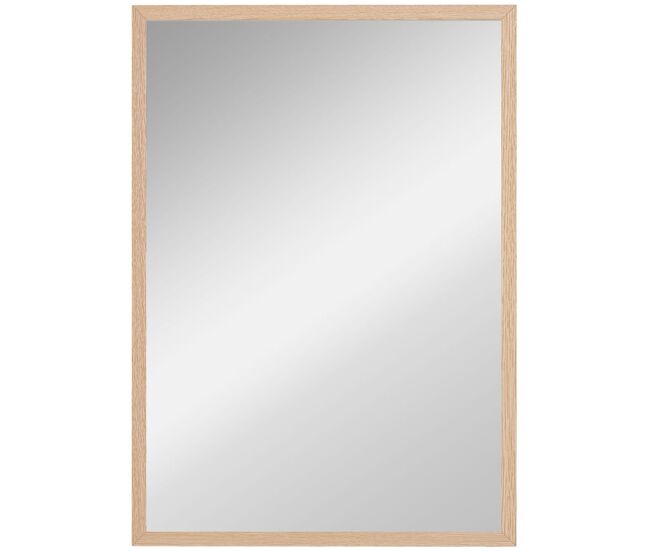 Homcom espelho de parede decorativo 50x70 cm espelho retangular espelho de banheiro com 4 ganchos metálicos estilo moderno para sala quarto entrada