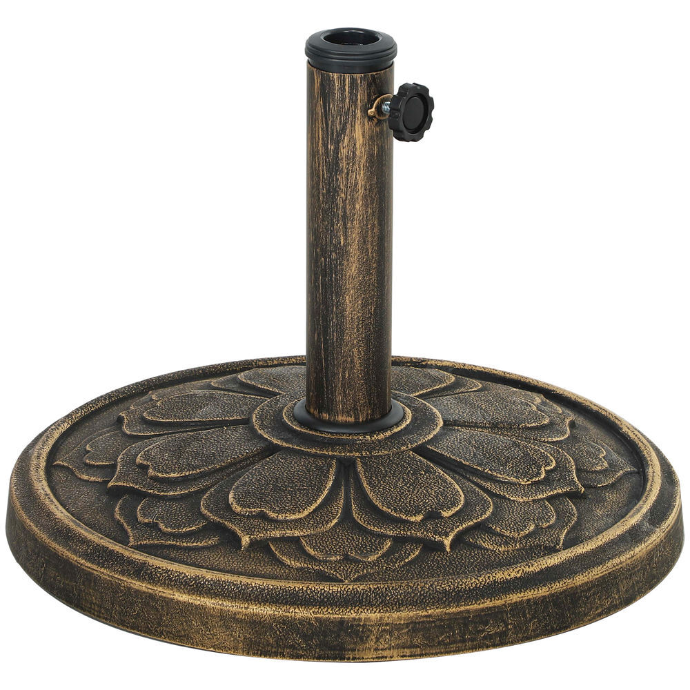 Outsunny base para chapéu de sol redonda suporte para chapéu de sol base para chapéu de sol preenchível com cimento peso 12 kg para jardim varanda