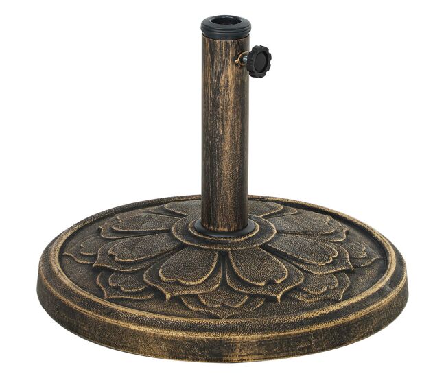 Outsunny base para chapéu de sol redonda suporte para chapéu de sol base para chapéu de sol preenchível com cimento peso 12 kg para jardim varanda