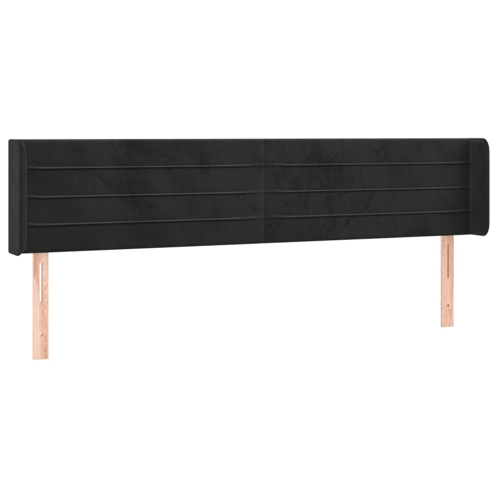 Vidaxl cabeceira de cama c/ abas veludo 203x16x78/88 cm preto