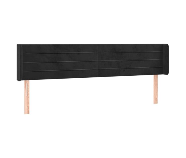 Vidaxl cabeceira de cama c/ abas veludo 203x16x78/88 cm preto